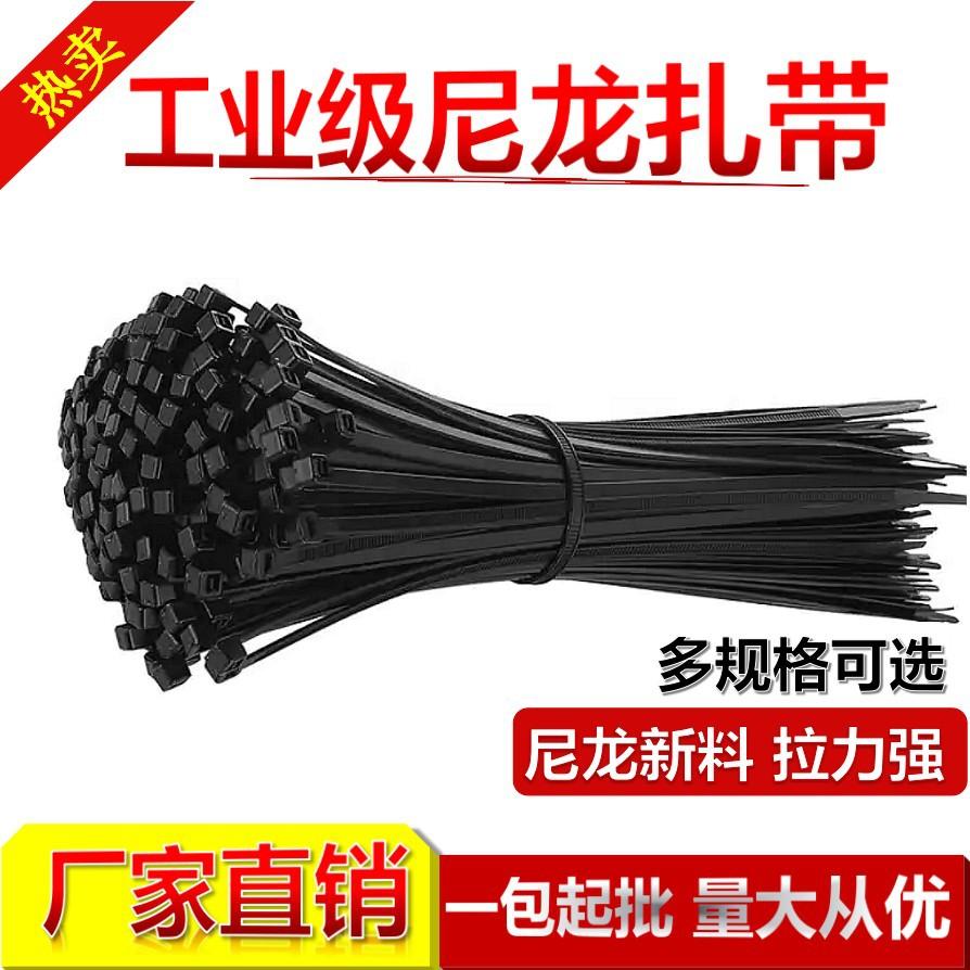 Black Nylon Cable Ties - Various Sizes (3x100, 4x150, 5x250, and 8x400) Binding Straps