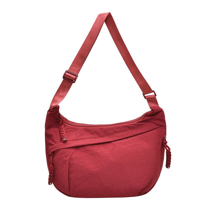 Borsa a tracolla da donna in nylon di grande capacità, borsa a spalla casual multifunzionale, borsa a sacchetto semplice per uso quotidiano, borsa per il pendolarismo