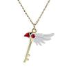 Cardcaptor Sakura Necklace Ladies Keychain Fashion Bird Pendant Anime Magic Stick Cosplay Props Girls Gift