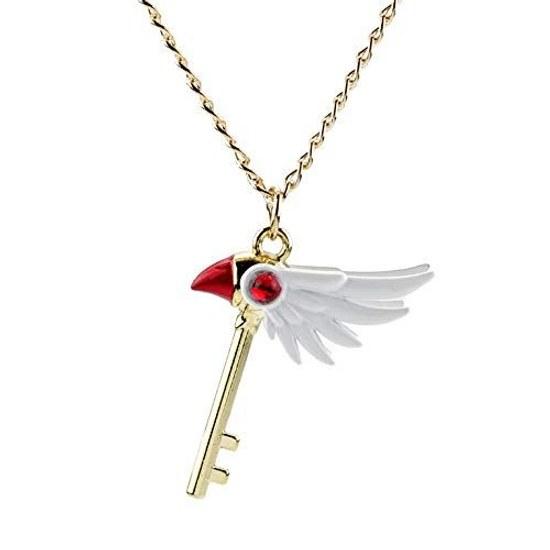 Cardcaptor Sakura Necklace Ladies Keychain Fashion Bird Pendant Anime Magic Stick Cosplay Props Girls Gift