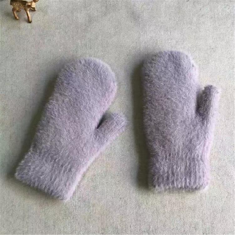 Winter Warm Gloves Faux Furs Gloves Stretchy Cuff Comfortable Wear for Skating