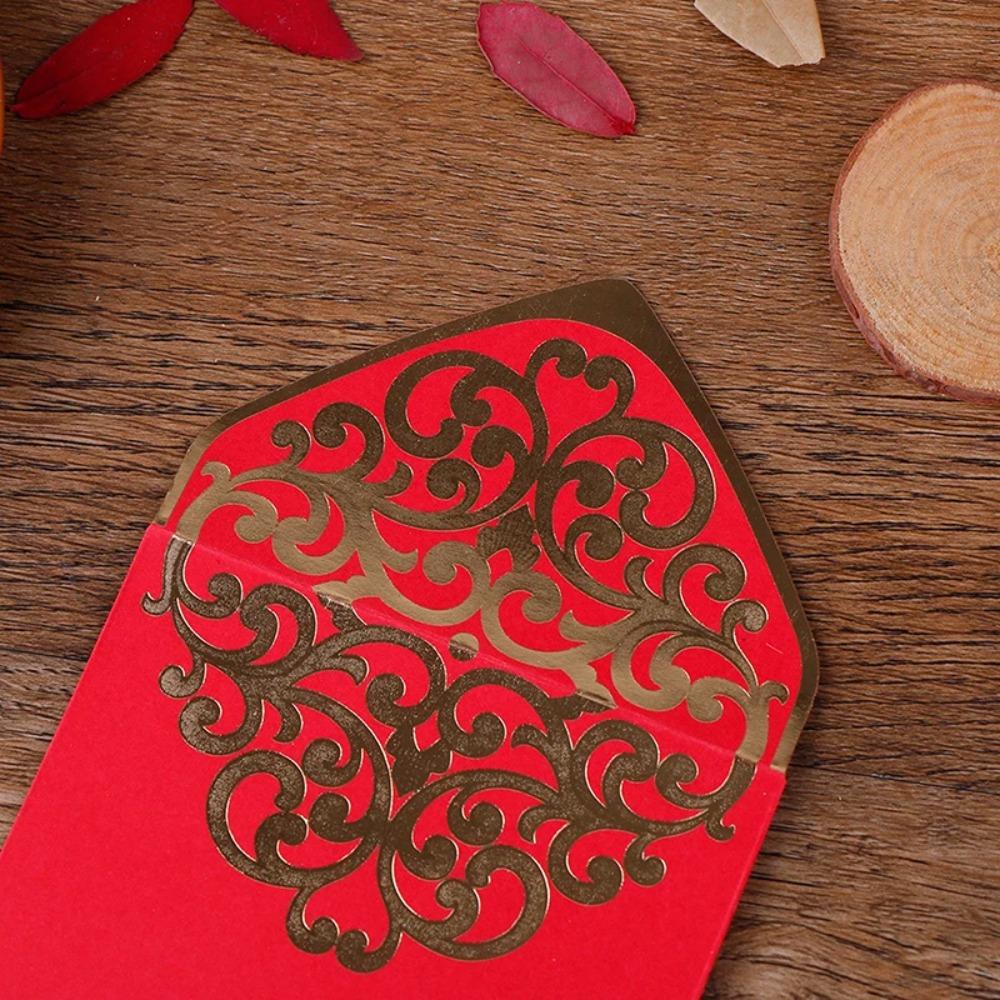 10pcs Red Chinese Red Envelopes Simple Style Lucky Money Bag 2024 Spring Festival