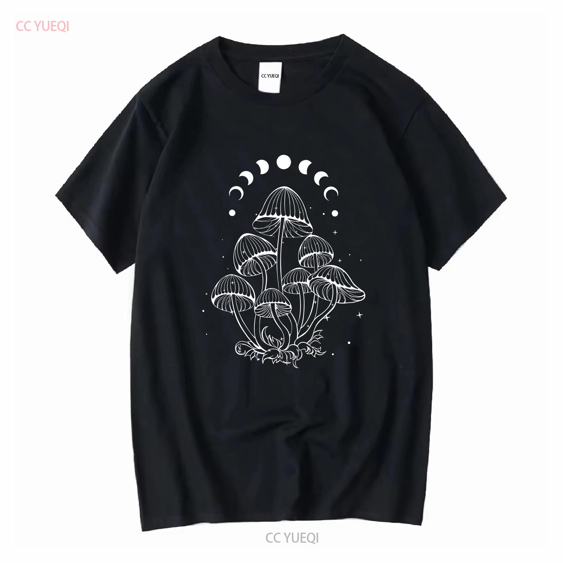 

Mushroom Lover T Shirt Garden Mushrooms Fungi Plant Gardener Cute Nature Moon Phases Astronomy Clothes for Her vintage Washed 4XL