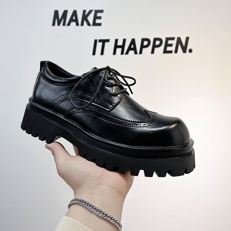 Fashion High Quality Platform Derby Shoes for Men British Port Style Casual Leather Shoes Fashionable Premium Shoes Men Leather Original