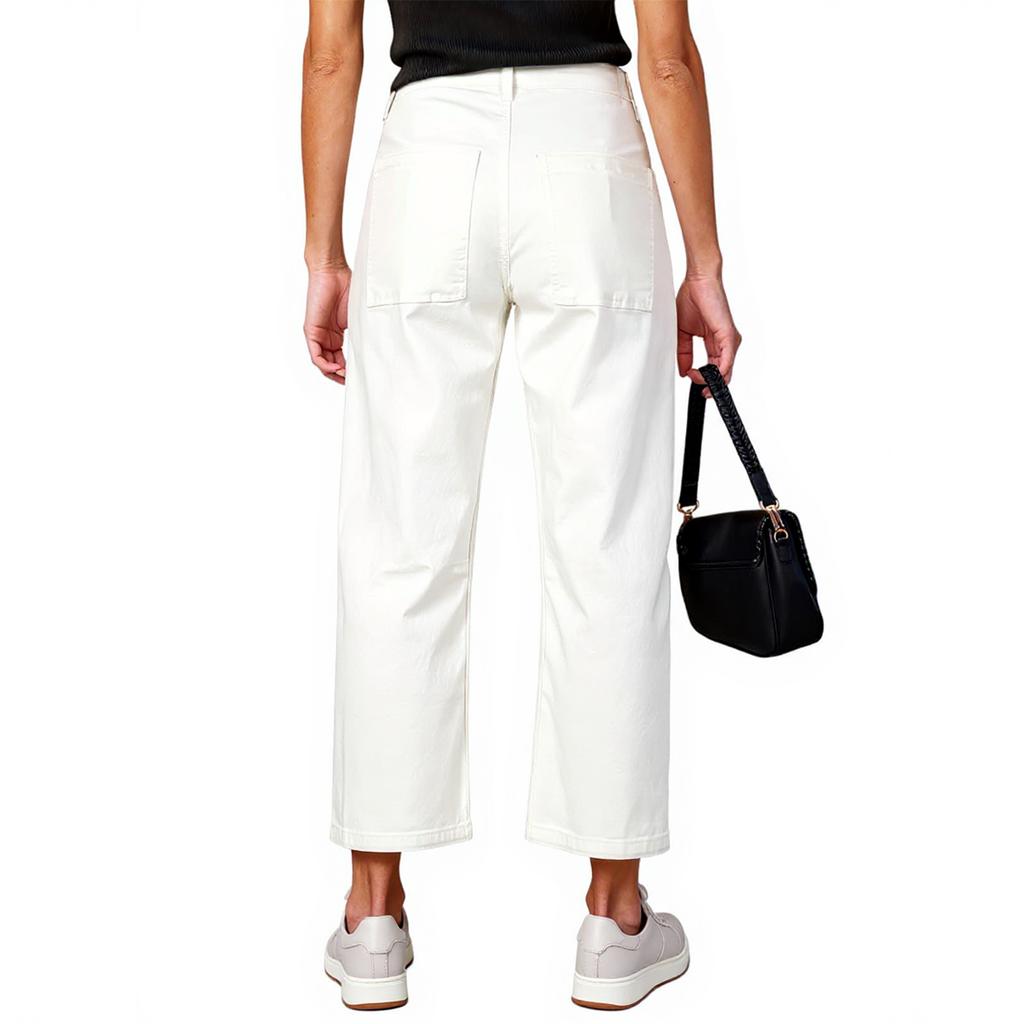 Women's High Waist Washed Women's Jeans Fashionable Versatile Straight Leg Pants