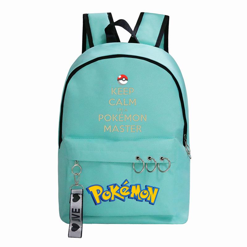 Animation Odd Print Travel Bag Large Capacity Mint Green Student Schoolbag