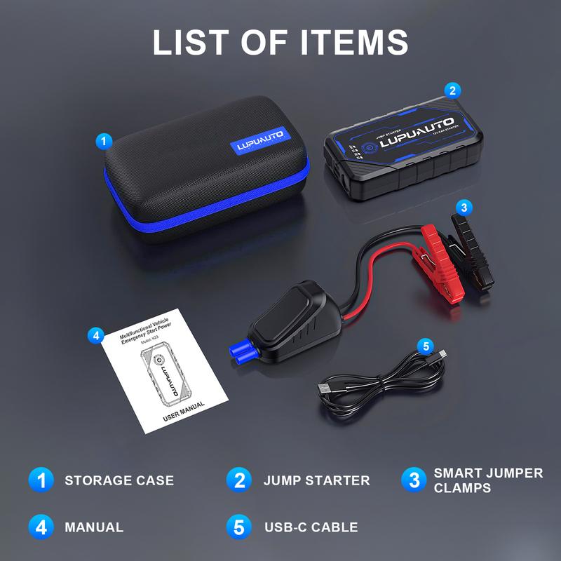 Portable Car Jump Starter&Tire Inflator 4-IN-1 Battery Starter 12V Powerful Professional 4000A Auto Booster Splitter Universal