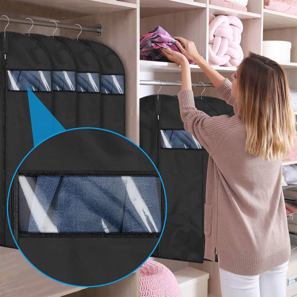Dustproof Clothing Covers Coat Suit Dress Protector Hanging Garment Bags Closet Organizer Waterproof Clothes Dust Cover