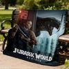 1pc Jurassic World Outdoor Flannel Blanket, Cozy & Warm Soft Te Playful Design, Napping Camping,
