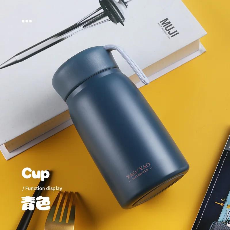 350ml Portable Stainless Steel Insulated Bottle with A Large Belly and Accompanying Gift Water Cup for Men and Women