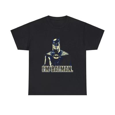 Ich bin Batman Schweres Baumwoll-T-Shirt, Michael Keaton, Batman, Film von 1989