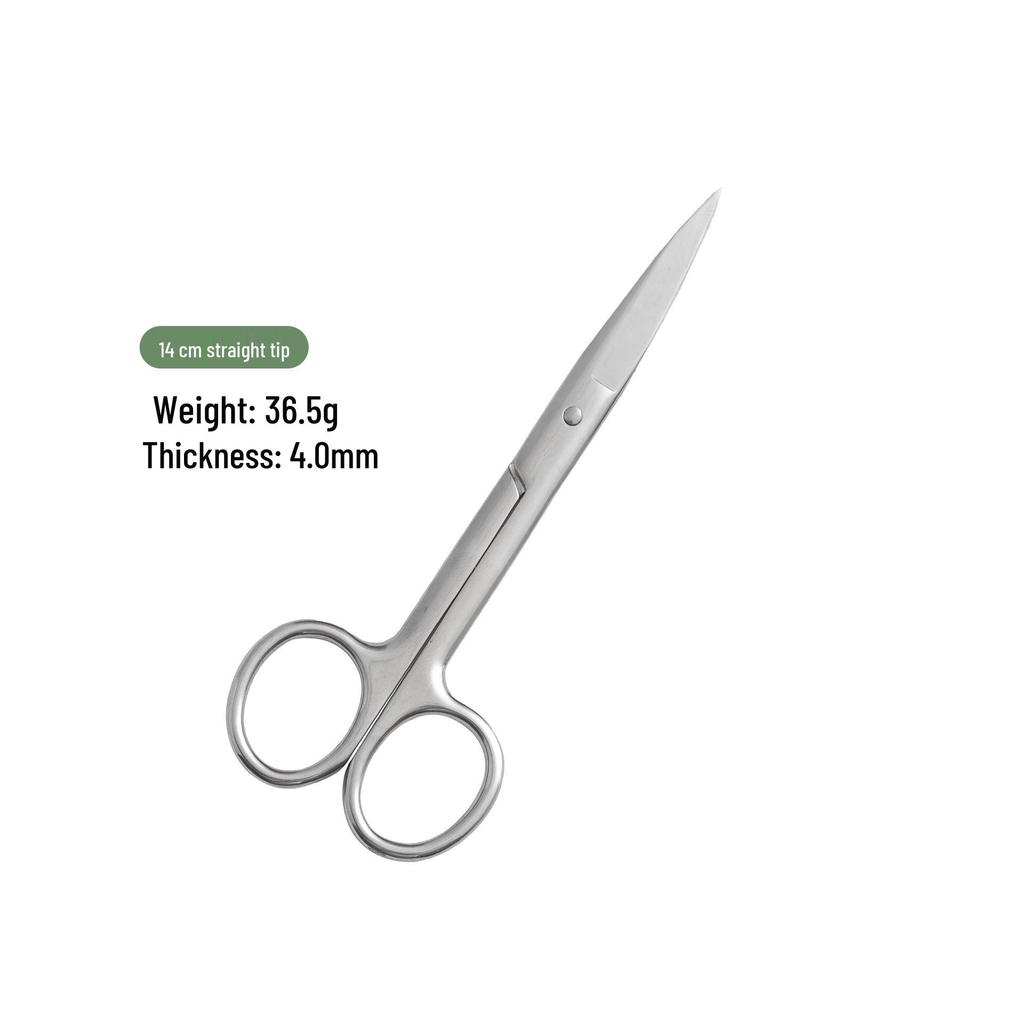 14cm Stainless Steel Curved & Straight Thickened Scissors for Lab, Beauty, Suture, and Gauze
