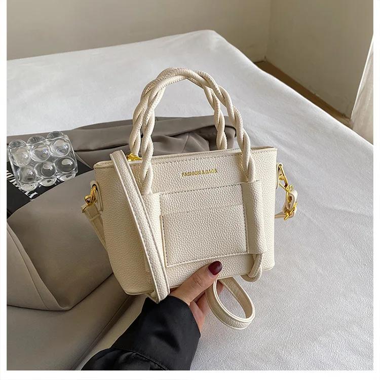 

Популярная маленькая женская сумка имеет высокое чувство иностранного стиля ретро и универсальная сумка-мессенджер Ins Bucket Bag белый