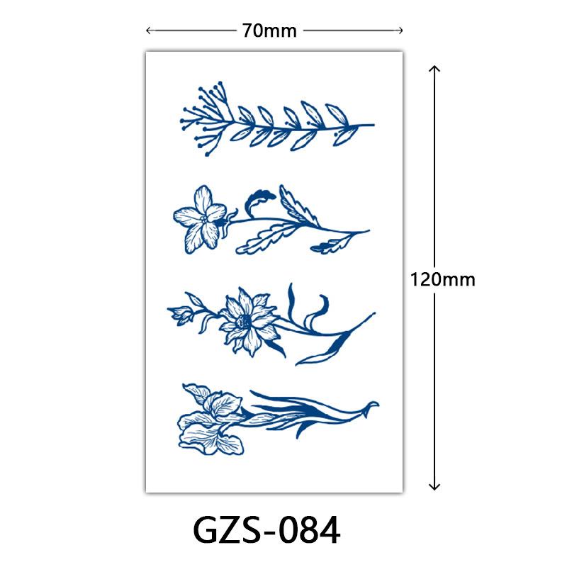 Flower Herbal Semi-Permanent Tattoo Sticker, Small Picture Juice Tattoo Sticker, Sweat-Proof Tattoo