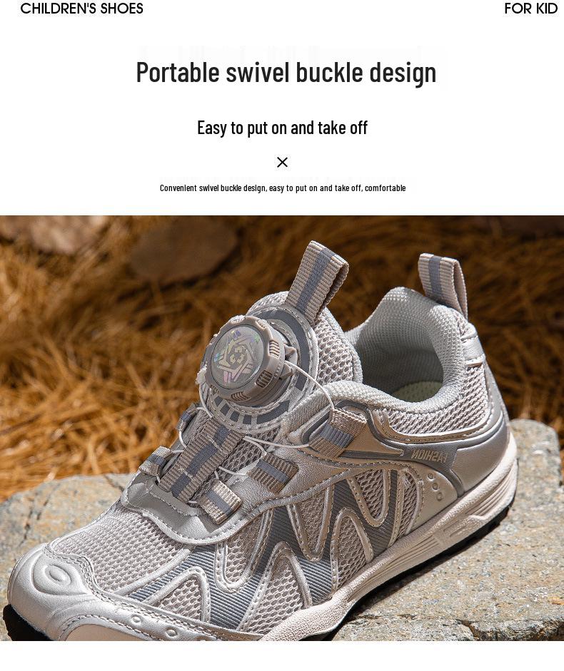 2025 Kids' Fall Sports Shoes: Boys' & Girls' Low-Top Non-Slip Running Shoes with Rotating Button - Fashionable & Versatile