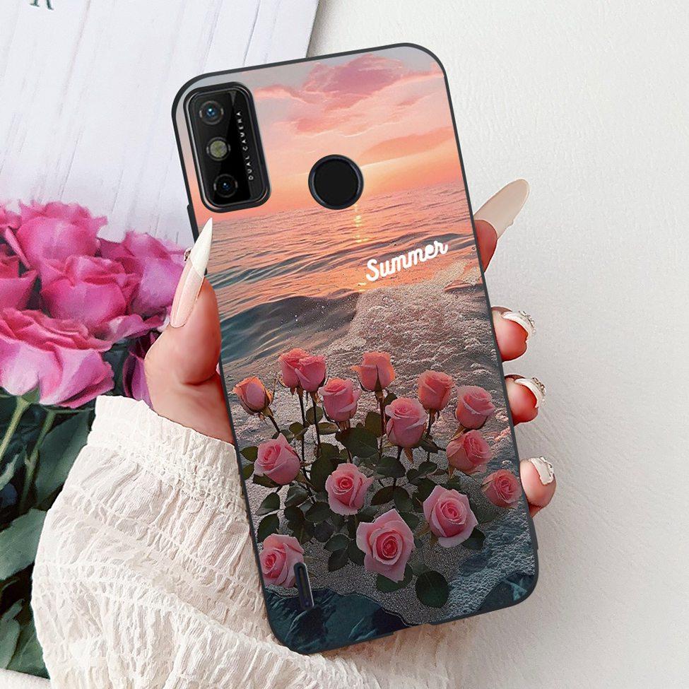 For Tecno Spark 6 Go KE5j KE5k Case For Tecno Spark Go 2020 KE5S Cover Silicone Cute Fashion Flowers Funny Painted Back Cover