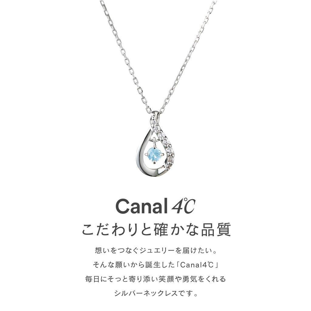 Canal Silver Necklace with March 151824221003 4℃ Birthstone,