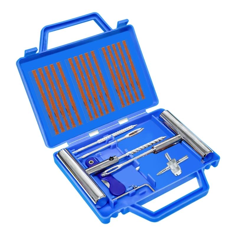 

Удобный набор инструментов для ремонта шин, подходящий для автомобилей, грузовиков, мотоциклов, удобно хранится в переносном ящике