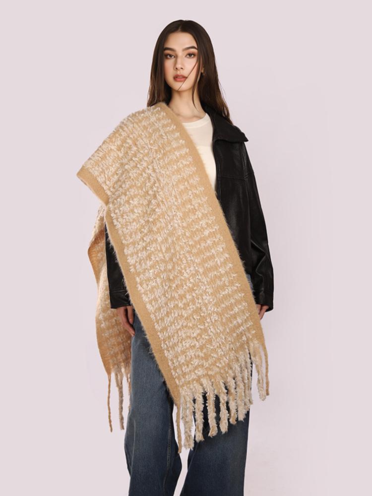 Women Winter Knitted Scarf Headscarf Lady Men Casual Hairy Tassel Warm Soft Scarve Mujer Male Foulard Wrap Shawl Fashion Korean