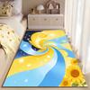Modern Abstract Swirl Carpet with Sunflowers and Stars Pattern Suitable for use as an anti-slip for living room bedroom sofas