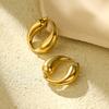 GEMCHIC Women's Fashion Unique Creative O-Shape Stainless Steel Earrings Gold Water Drop Hoops