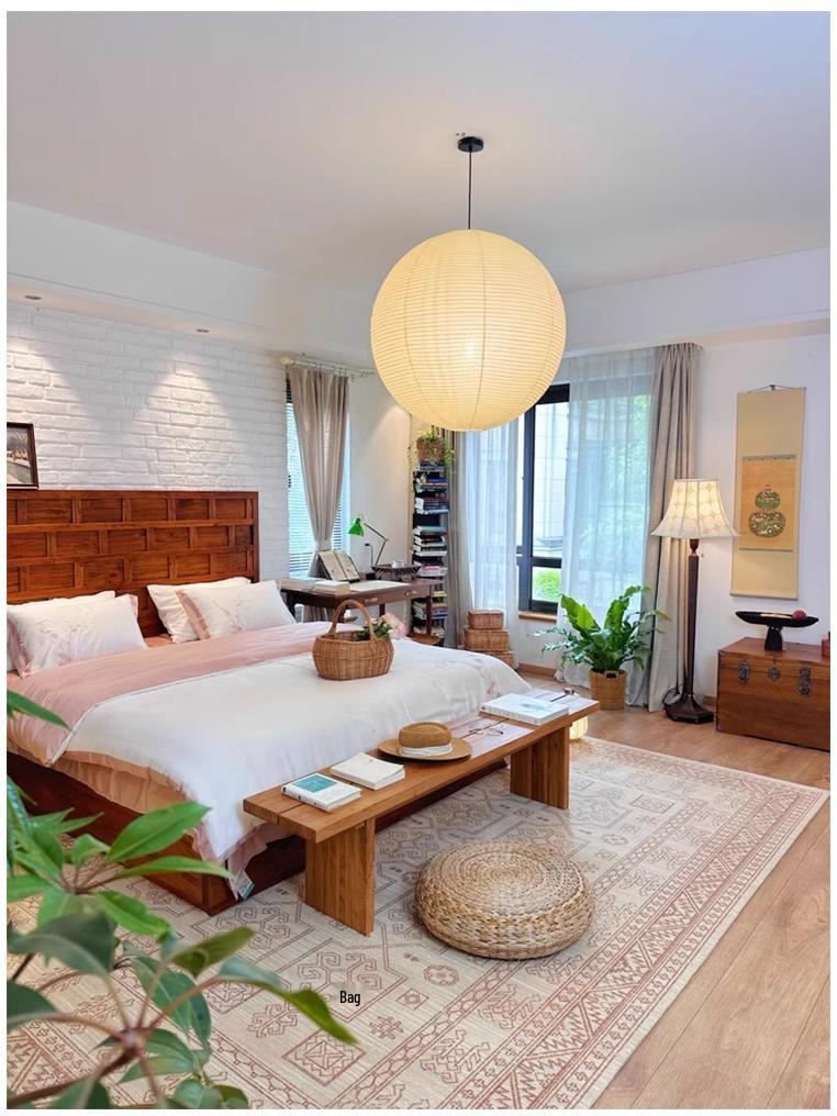 Noguchi Yu Japanese Paper Lantern - Round Pendant Lampshade for Living Room, Dining Room, Cafe, Guesthouse, Clothing Store, Wabi-Sabi Style.