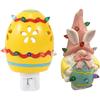 2025 New Easter Egg Decorative Nightlight, Easter Campfire Flickering Nightlight, Cute Easter Bunny Campfire Flickering Night Light, Plug into Wall