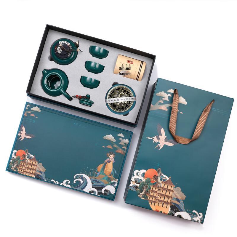 Chaxun National Tide Retro Ceramic Tea Set