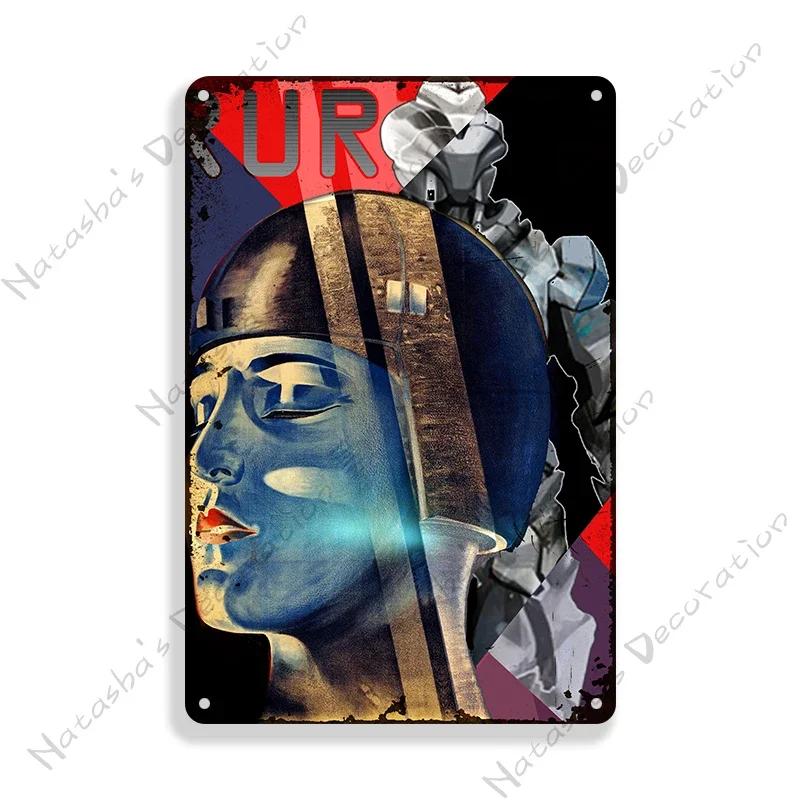 

1927 German Movie Metropolis Metal Tin Sign Decorative Plate Metal Signs Retro Home Cafe Wall Decor Signs Vintage Metal Plaque 20x30cm（7.8x11.8inch）