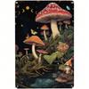 Vintage Mushroom Moon Stars Boho Metal Wall Art Rustic Kitchen Living Room Tin Sign Decor