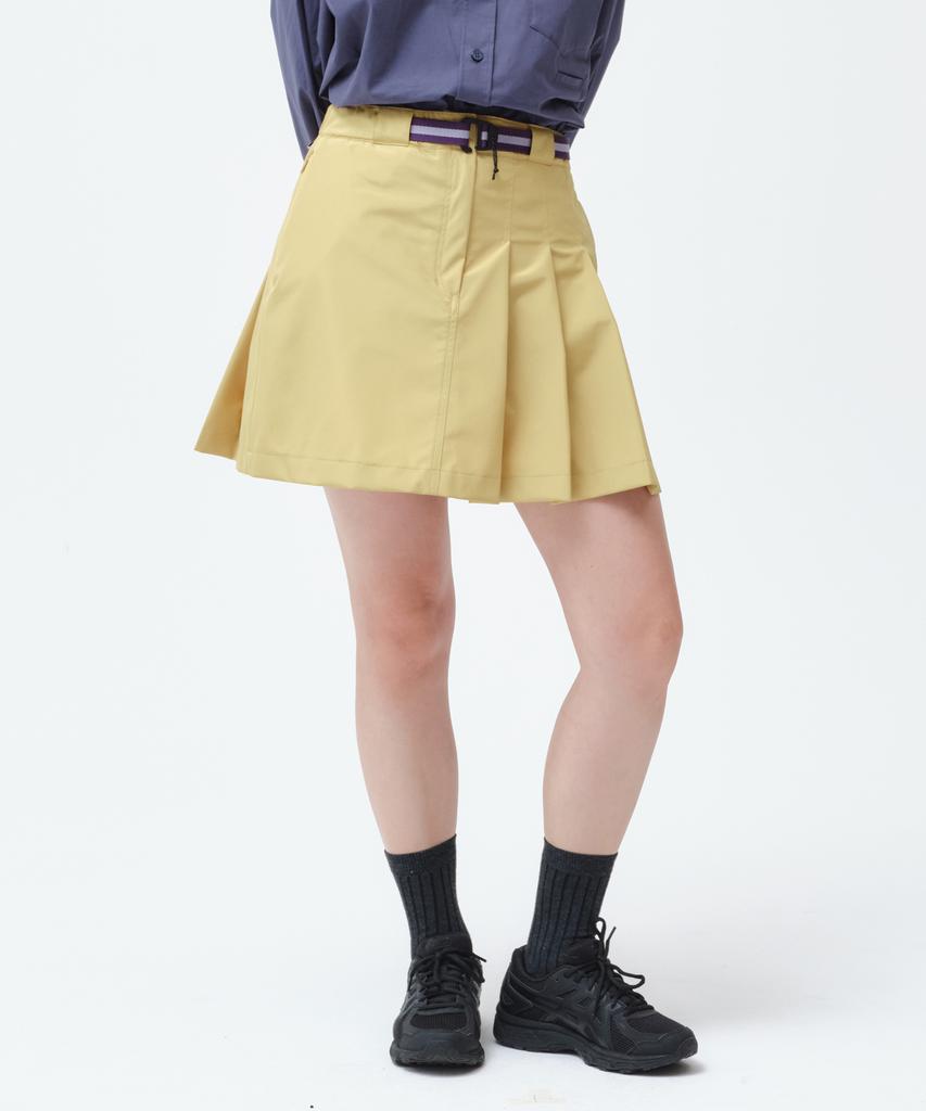 OUTDOOR PRODUCTS W Belted Pleats Skirt (Yellow)