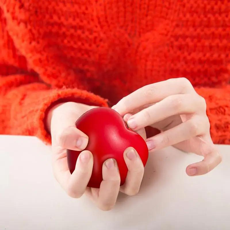 2pcs Heart Shaped Finger Exercise Ball Hand Grip Strengthener Hand Rehabilitation Training Kids Adult Hand Recovery Massage Ball