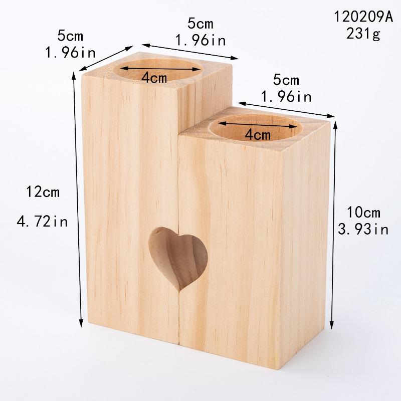 Tea Light Candle Holders for Table Centerpiece, Decorative Wood Tealight Candle Holder Set, Unity Heart Candle Holder for Home