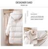 Women's 2025 Slimming Mid-Length Hooded Winter Down Jacket - White Duck Down, Thick, Fashionable, Petite Fit