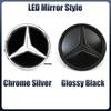 Autoaufkleber 2025 Heiß Für Mercedes Benz Passend Für Mercedes Benz Chrom Silber Frontgrill Spiegel Stern LED Weiß Beleuchtetes Emblem