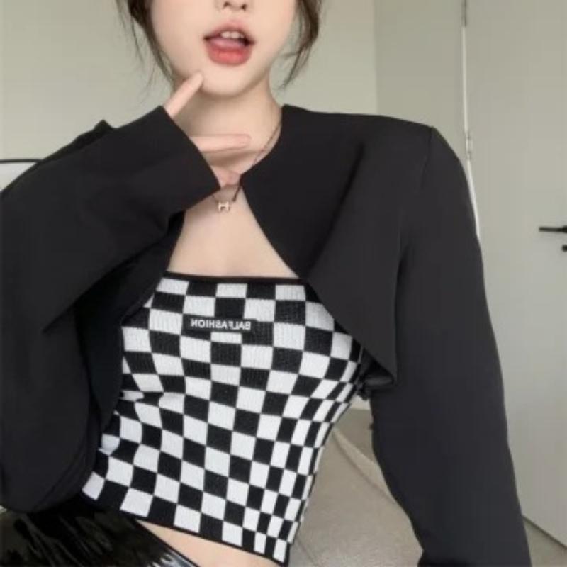 Retro Chessboard Plaid Vest Women's Summer Clothing New Style Inside and Outside Wearing Hot Girls' Chic Tops Ins Super Popular