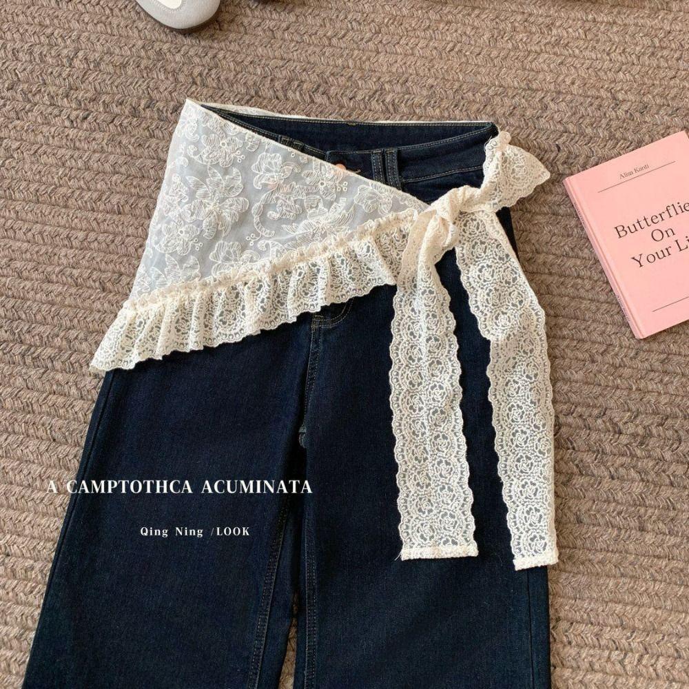 Lace Trim Fart Curtain Clothing Accessories Apron Wrap Skirt Trendy Butt Curtain  Summer