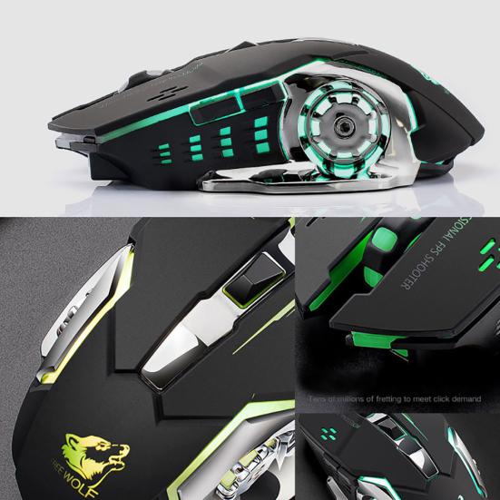 Free Wolf X8 Silent 2,4 GHz 2400 DPI 6 Tasten Kabellose optische Maus USB-Empfänger