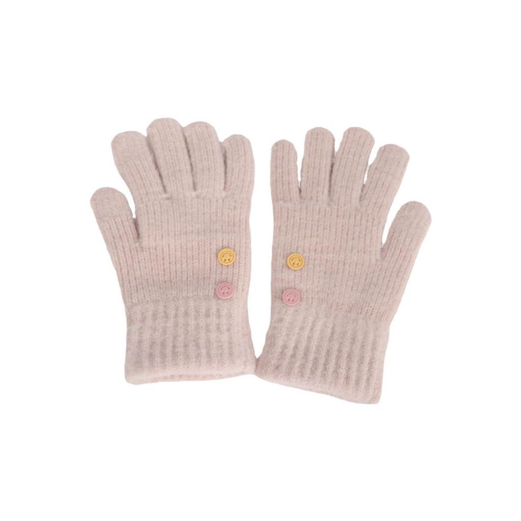 Solid Color Knitted Gloves for Women's Winter Cycling Cold Proof Cute Split Finger Simple Leaky Finger, Touch Screen Gloves