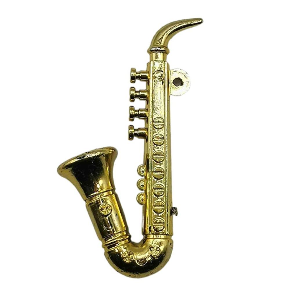 Miniature Model Plastic Gold Musical Instrument Saxophone Dollhouse Mini Musical  Gift Toy