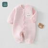 Three-Layer Quilted Baby Romper: Thickened Autumn/Winter Crawling Suit for Newborns, Boys, and Girls.