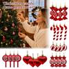 Candy Cane Christmas Ornaments Set - Hanging Decorations for Holiday Tree