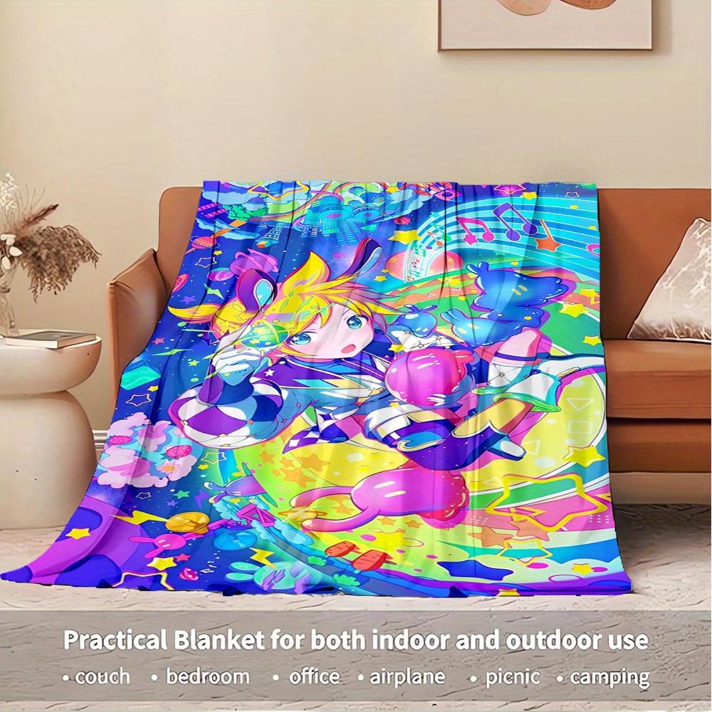 

1pc World Project Colorful Stage! feat. Hatsune Miku Flannel Blanket - Lightweight Soft for All Seasons, Ideal for Couch, Office, Bed, Trave 150x180cm