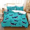 3D Shark Bedding Set Marine Animal Down Duvet Cover 2/3 Pieces Boys Teens Room Quilt Cover Luxury Soft Quick Drying Bed Cover