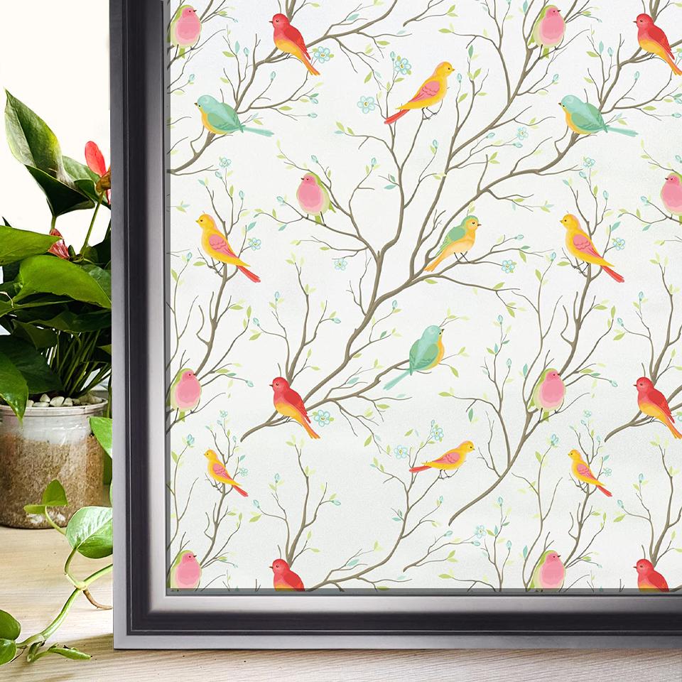 Window Privacy Film Rainbow Static Clings Heat Control Window Insulation Sun UV Protection Glass Vinyl Film for Home