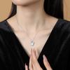 S925 Sterling Silver Natural Jade Necklace Full Diamond Luxury Transparent Jade Clavicle Chain Fashion Fine Silver Jewelry For Women