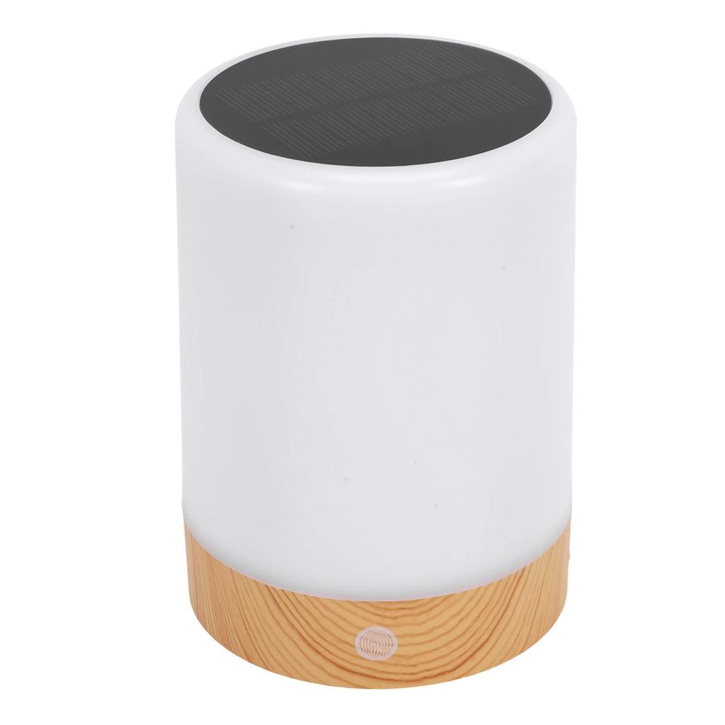 Solar Night Light Efficient Monocrystalline Silicon Solar Panel Wood Grain Table Lamp Lantern for Home Garden Patio