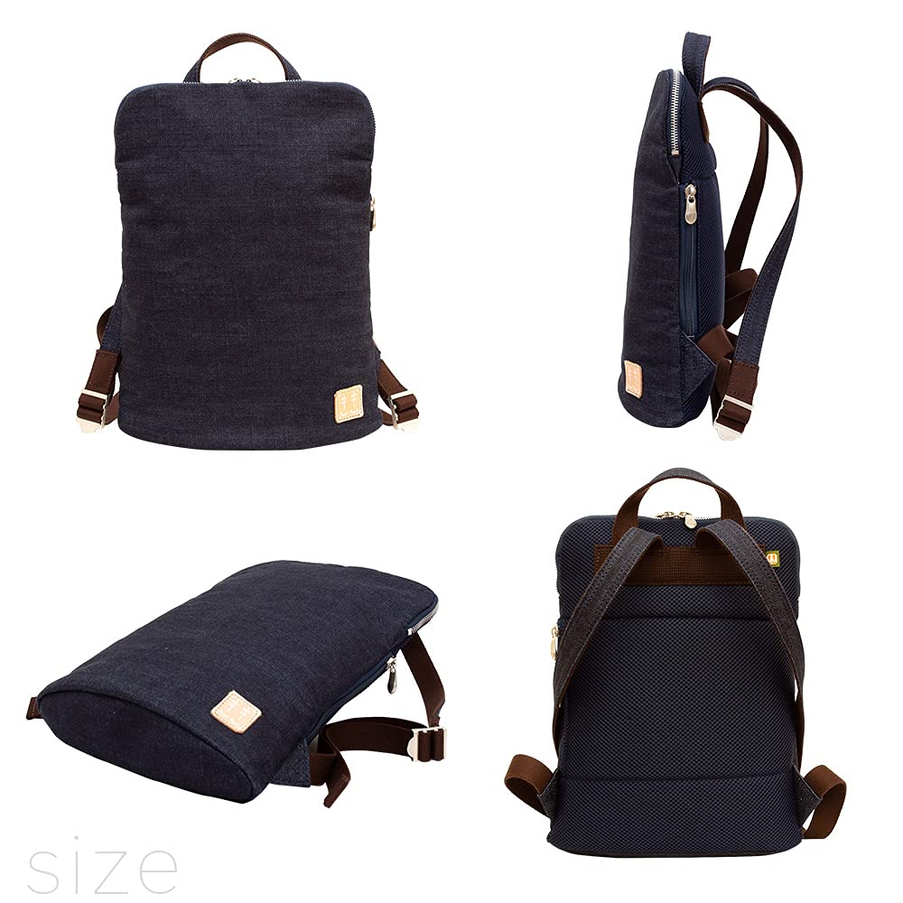 Made in Okayama Thin Gusset Toyooka Birthday Gift [creareki] Men's Backpack, Small, Thin, Lightweight, Japan, Denim, Backpack, Bag, Dad, Father's Day,