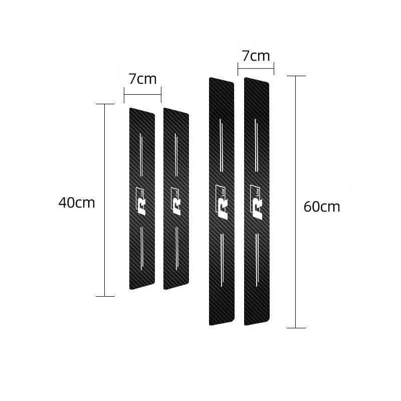 2026 Hot For Volkswagen VW 4Pcs Carbon Fiber Pattern Car Doorsill Stickers Anti-scratch Protector For VW GTI Golf 7 Polo R-Line