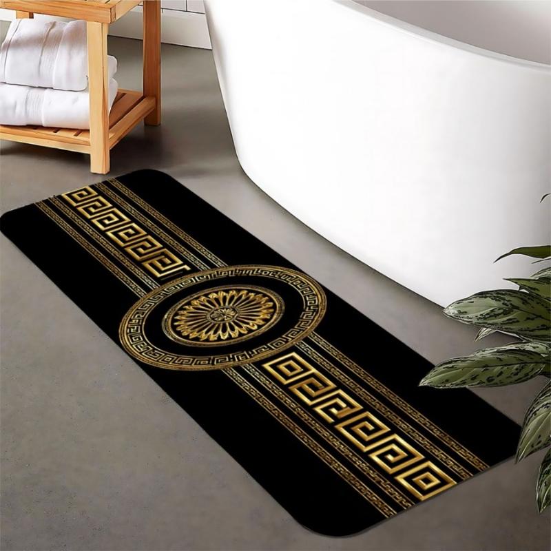 Luxury Black Gold Greek Key Print